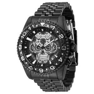 Invicta Pro Diver Dia De Los Muertos Men's Skull Watch Grey, Silver,Black 43mm,
